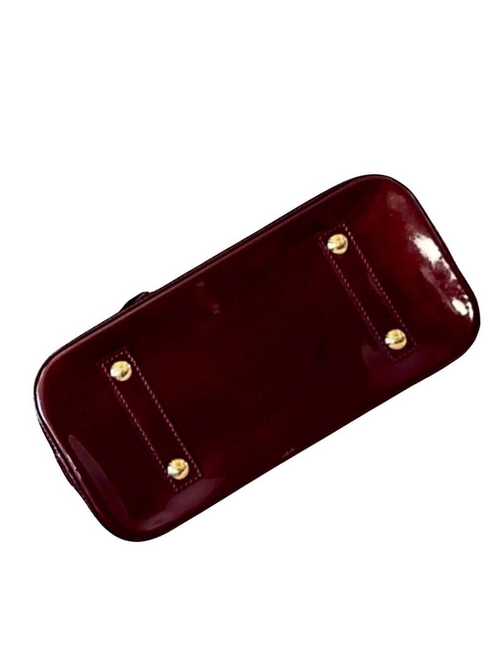 ⚜️ Louis Vuitton LV Monogram Vernis Patent Leather Alma PM Burgundy Violette COA - Picture 10 of 16